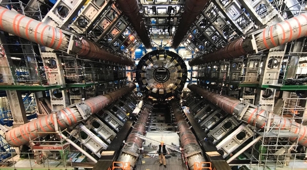 One of the experiments, ATLAS, during the build-up phase at the particle accelerator at CERN.