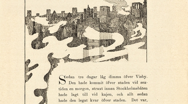 Med datorstödd textanalys undersöker forskare bland annat Selma Lagerlöfs texter för att hitta semantiska, språkliga och tematiska mönster. Bilden visar "Ett äfventyr i Vineta" av Selma Lagerlöf.