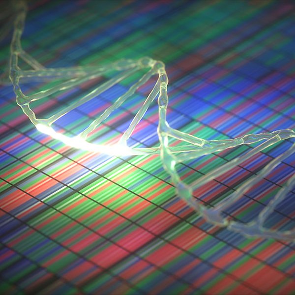 Illustration av en DNA-kodsekvens.